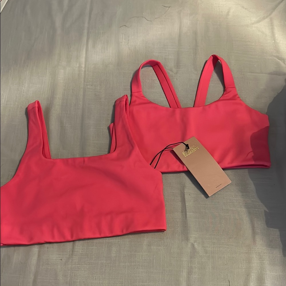 Girlfriend Collective Vibrant Pink crop tops